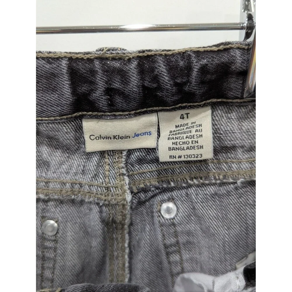 Calvin Klein Jeans Kids Black Gray Straight Denim Pants Toddler Boys Size 4T